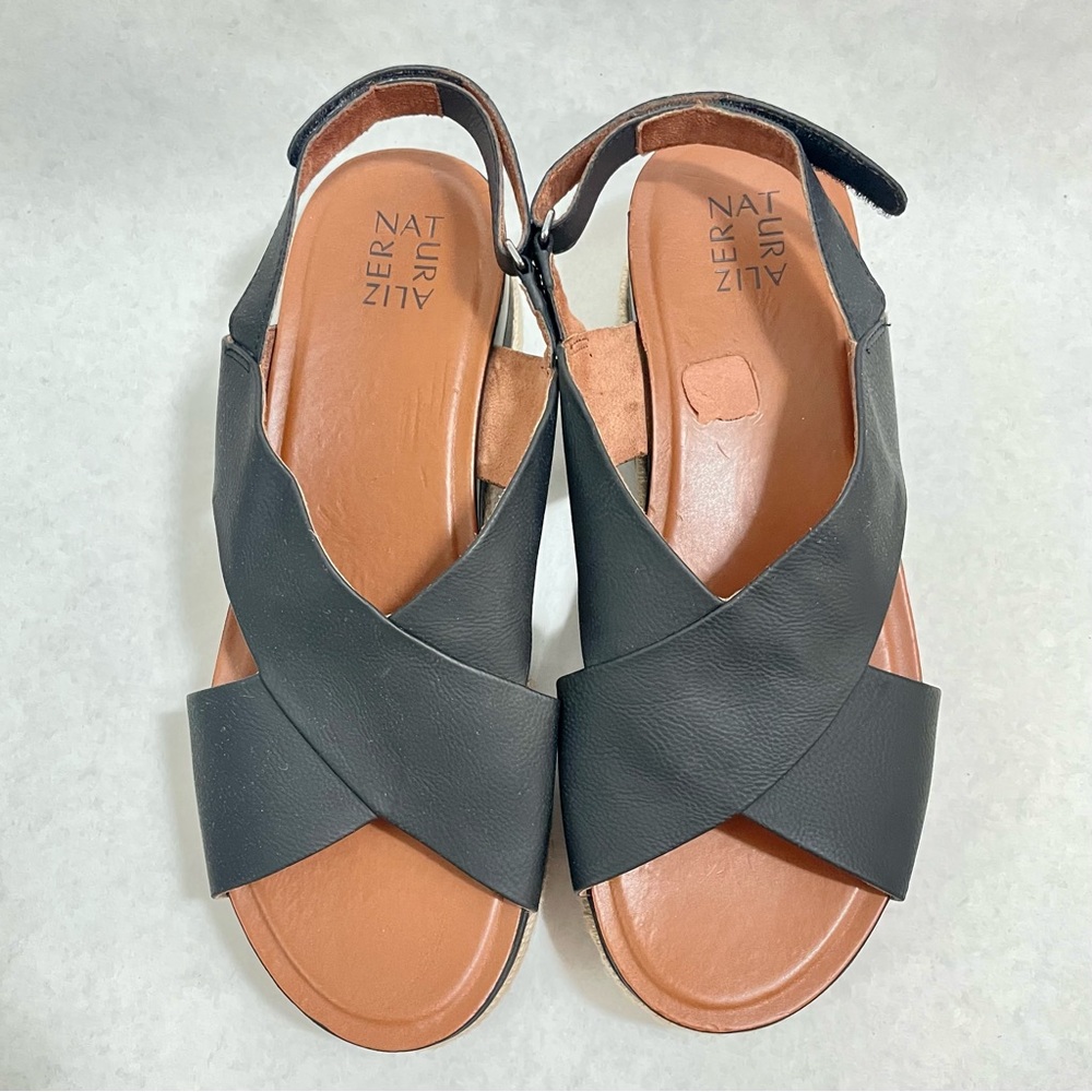 Naturalizer Black Espadrille Platform Sandals